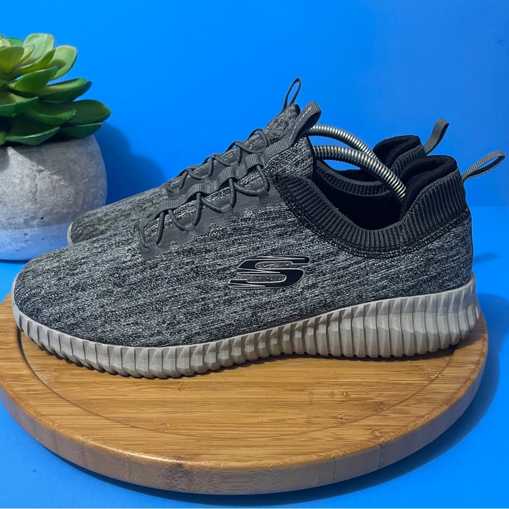 Skechers Elite Flex Hartnell Athletic Sneakers Gray Knit Running Shoes Size 10.5